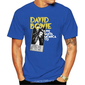 IŠPLĖSTOS Derliaus DAVID BOWIE Gyvena Santa Monica 72 Star ViP T-Shirt g.S-3XL Mans Unikalus Medvilnės, trumpomis Rankovėmis, O-Kaklo Marškinėliai