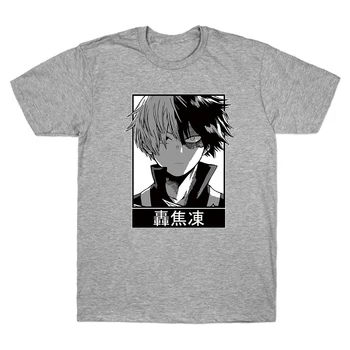 Janpanese Anime Harajuku T-Shirt Vyrai Mano Herojus Akademinės Bendruomenės Shoto Todoroki Anime Viršūnės