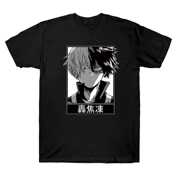 Janpanese Anime Harajuku T-Shirt Vyrai Mano Herojus Akademinės Bendruomenės Shoto Todoroki Anime Viršūnės