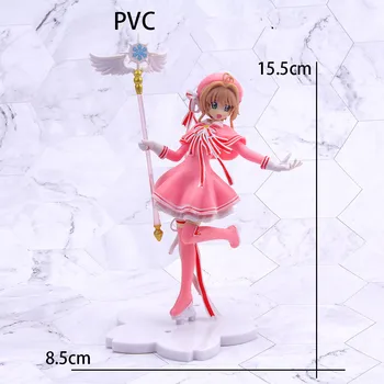 Japonijos Anime 16cm Puikus Kortelės Gūstītājs PVC Veiksmų Skaičius, Modeliai Cardcaptor Magic Wand Merginos Pyragas Apdaila Pav Žaislai vaikas Dovana