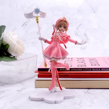 Japonijos Anime 16cm Puikus Kortelės Gūstītājs PVC Veiksmų Skaičius, Modeliai Cardcaptor Magic Wand Merginos Pyragas Apdaila Pav Žaislai vaikas Dovana