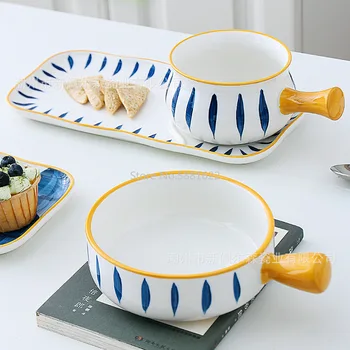 Japonijos pusryčiai plokštė kūrybos vieno asmens maisto keramikos plokštės namų desertas dubenį vakarų plokštė, stalo įrankiai rinkinys