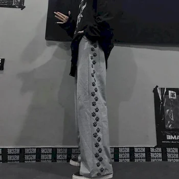Japonijos Yamamoto Tamsiai Vėjo Ins Letena Spausdinti Spausdinti Tiesiai Laisvas Kelnes Retro Nišą Streetwear Moterų Harajuku Kelnės