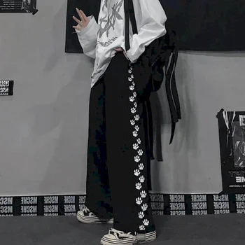 Japonijos Yamamoto Tamsiai Vėjo Ins Letena Spausdinti Spausdinti Tiesiai Laisvas Kelnes Retro Nišą Streetwear Moterų Harajuku Kelnės