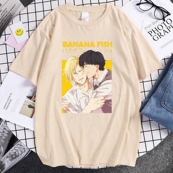 Japonų Animacinių filmų Bananų Žuvų Spausdinti Vyras Marškinėlius Atsitiktinis, Patogūs Drabužiai Mados Derliaus vyriški T Shirts, Negabaritinių S-XXXL T-Shirt