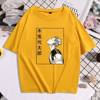 Japonų Animacinių filmų Bokuto Koutarou Spausdinimo Moterų Topai Marškinėliai Pavasario Vasaros Top Laisvalaikio Stiliaus Marškinėliai, Plius Dydis Moterų Tshirts