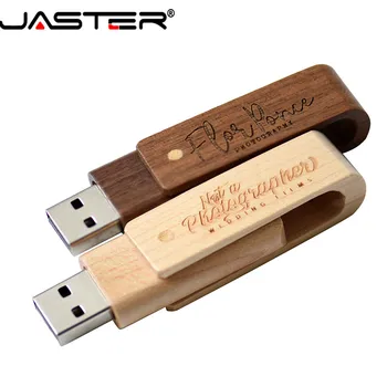 JASTER mediniai pasukti pendrive flash drive 4GB 8GB 16GB 32GB 64GB usb 2.0 memory stick pen ratai ( nemokama logo)