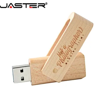 JASTER mediniai pasukti pendrive flash drive 4GB 8GB 16GB 32GB 64GB usb 2.0 memory stick pen ratai ( nemokama logo)