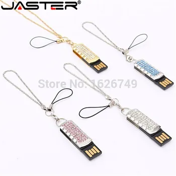 JASTER metalo deimantų Kristalų USB flash drive128GB pen drive 16GB 32GB 64GB Papuošalai memory stick key chain specialios dovanos mylėtojas