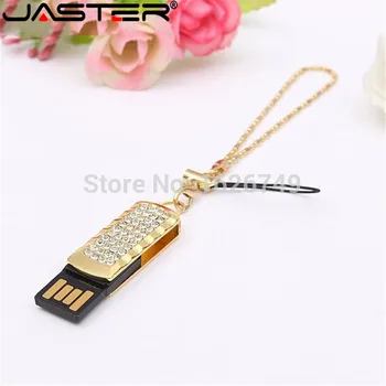 JASTER metalo deimantų Kristalų USB flash drive128GB pen drive 16GB 32GB 64GB Papuošalai memory stick key chain specialios dovanos mylėtojas