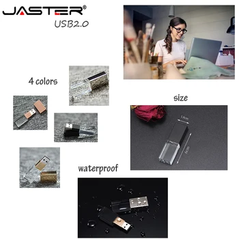 JASTER USB 2.0 Mados Kristalų Stiliaus USB Flash Pen Ratai Langelį 4 GB 16GB 32GB 64GB Dovana Pendrive usb key Virš 10vnt Nemokama Logo