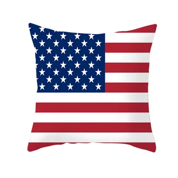 JAV Nepriklausomybės Diena Pagalvėlė Padengti valstybės Vėliava Spausdinti Star-Spangled Banner Pagalvės Dangtelis Sofa-Dekoratyvinis Poliesteris Pagalvės Atveju