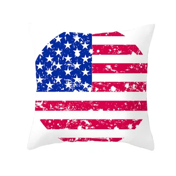 JAV Nepriklausomybės Diena Pagalvėlė Padengti valstybės Vėliava Spausdinti Star-Spangled Banner Pagalvės Dangtelis Sofa-Dekoratyvinis Poliesteris Pagalvės Atveju