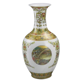 Jingdezhen Kinų Stiliaus Keramikos Vaza Kambarį Apdaila Plonas Kinijos Porceliano Vaza Upės Per Qingming Festivalis