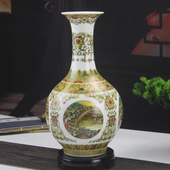 Jingdezhen Kinų Stiliaus Keramikos Vaza Kambarį Apdaila Plonas Kinijos Porceliano Vaza Upės Per Qingming Festivalis