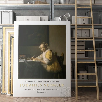 Johannes Vermeer Parodos Plakatas, Miego Mergina, Panele, Sėdint Prie Mergaitės Sienų Lipdukai, Vermeer Moterų Skaičius Portretas Spausdinti