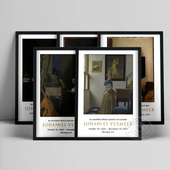 Johannes Vermeer Parodos Plakatas, Miego Mergina, Panele, Sėdint Prie Mergaitės Sienų Lipdukai, Vermeer Moterų Skaičius Portretas Spausdinti