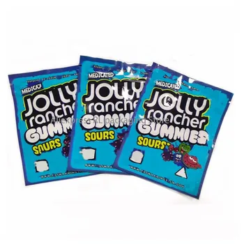 Jolly rancher Gummies sours Pakuotės Zip-Lock Pakavimo Maišeliai 600 mg Jolly rancher Saldainiai Mylar Pakuotė Krepšiai