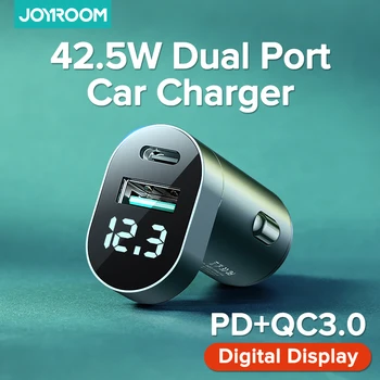 Joyroom 42.5 W Automobilinis Įkroviklis Mini USB Greitas Įkroviklis Su QC 3.0 PD3.0 Greitai Įkrauti C Tipo PD Kroviklis, Skirtas 