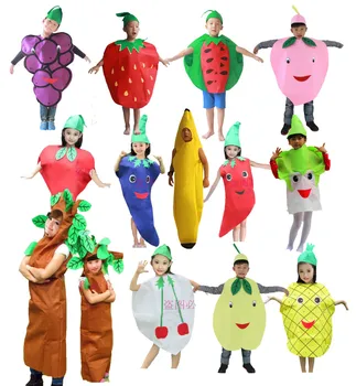 JUOKINGA Halloween Party Vaikų Dienos Animacinių filmų Vaisių, Daržovių Kostiumų Cosplay Drabužius Moliūgų Bananų Medį, Berniukas, Mergaitė
