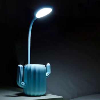 Kaktusas Formos Lankstymo USB Įkraunamas LED Stalo Lempa Pen Saugojimo Turėtojas Lightstudent stalas akių apsauga įkrovimo skaityti lam