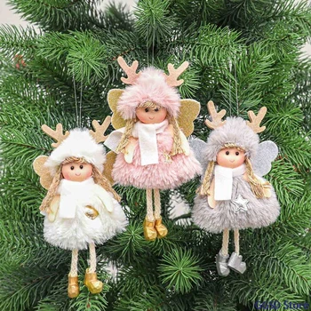 Kalėdiniai Papuošalai Rankų Darbo Pliušinis Angelas Mergina Lėlės Pakabukas Kalėdų Eglutės Kabantys Papuošalai Naujųjų Metų Vaikams Dovanų Žaislų Namų Dekoro