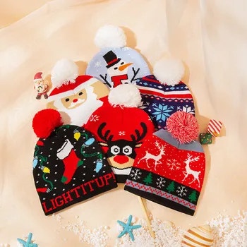Kalėdų Modelio Vaikų Vilnonių Skrybėlę Šilumos Berniukų Ir Mergaičių Megzti Skrybėlę skrybėlę kalėdų gorros de navidad kerstmuts kinderenCap