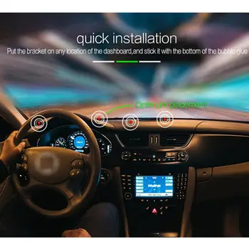 Kampas Reguliuojamas Automobilių GPS Navigacijos Išmanųjį telefoną HUD Turėtojas Head Up Display Mount Bracket Stendas
