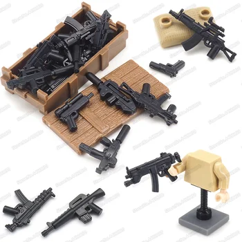 Karinių Ginklų Durklas M1911 MP5 automatas Nustatyti Pastato Blokas Ss Kareivis WW2 Duomenys Įrangos Modelis Vaikui, Dovanos Berniukas Žaislai