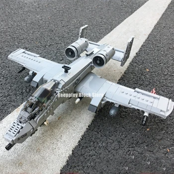 Karo A10 Atakos Naikintuvas Kūrimo Bloką Karinės AC-130 oro pajėgų Lėktuvas Modelis Plytų Komplektas WZ10 Sraigtasparnis Žaislai Vaikas, Gimtadienio Dovana