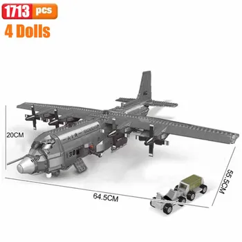 Karo A10 Atakos Naikintuvas Kūrimo Bloką Karinės AC-130 oro pajėgų Lėktuvas Modelis Plytų Komplektas WZ10 Sraigtasparnis Žaislai Vaikas, Gimtadienio Dovana