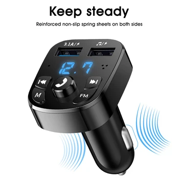 Karšto Automobilio Bluetooth50FM Siųstuvas автомагнитола MP3 Grotuvas su 3.1 Dual USB jungtys Nevalgius Įkrovimo Baterijos Įtampa Stebėti
