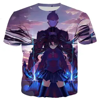 Karšto Pardavimo Anime Fate Stay Night Marškinėliai Vyrams/moterims 3D Spausdinti marškinėliai trumpomis Rankovėmis Harajuku Stiliaus Marškinėlius Streetwear Vasaros Viršūnes