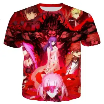 Karšto Pardavimo Anime Fate Stay Night Marškinėliai Vyrams/moterims 3D Spausdinti marškinėliai trumpomis Rankovėmis Harajuku Stiliaus Marškinėlius Streetwear Vasaros Viršūnes