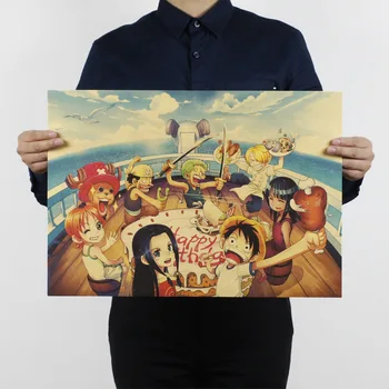 Karšto Pardavimo Set1 VIENAS GABALAS /Luffy Zoro Chopper/ Japonų Animacinių filmų, Komiksų/ Kraft Paper/Bar Retro Plakato/ Dekoratyvinis Dažymas 51x35.5cm