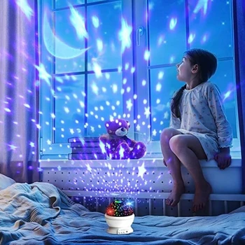 Karšto Parduoti Žvaigždėtas Dangaus Projektorius Sukasi LED Nakties Šviesos Planetariume Vaikų Miegamasis Star Lempa Vaikams, Kūdikių Kūrybos Dovana Žaislas