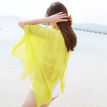 Karšto soild v-kaklo Naujas Vasaros Seksuali Moteris Padengti Iki Kaftan Šifono Plaukti Dėvėti Paplūdimyje Dėvėti Bikinius Sundress Paplūdimio Suknelė