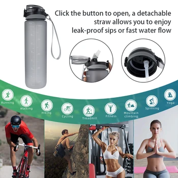 Karšto Vandens Sporto Butelis 1000ML Baltymų Shaker Lauko Kelionių Nešiojamų Sandarus Drinkware Plastiko Mano Gėrimo Butelis BPA Free