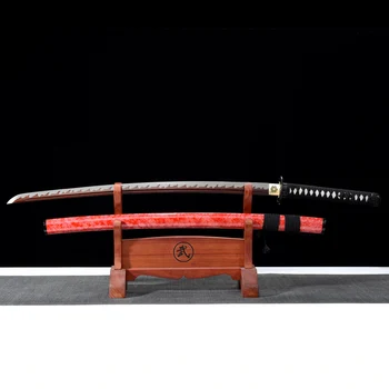 Katana tikrą Japonų Kardas 1095 Plienas Samurajus Kardas Visą Tango Red Ašmenys labai geras kietumas Ryškumą Namų dekoro