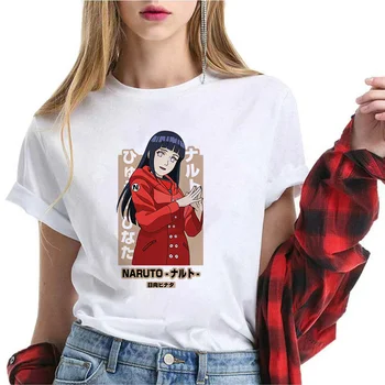 Kawaii Hinata Hyuga Spausdinti Japonų Anime Naruto Moterų Marškinėliai Moterims Mielas Vasaros Viršūnes Gražus Tees Harajuku Marškinėlius Moteris