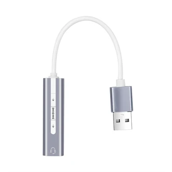 Kebidu Išorinė Garso plokštė 2 IN 1 3,5 mm USB Garso Sąsaja Mikrofono, Ausinių Adapteris, skirtas PC Nešiojamas USB Garso plokštė