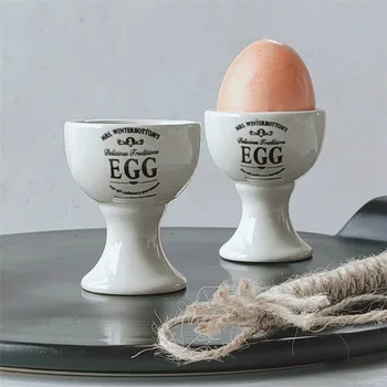 Keraminiai Stalo kiaušinių Puodeliai Patogus Minkštas Stovėti Virtų Kiaušinių Laikiklis Stalo Virtuvės Įrankis Garo 