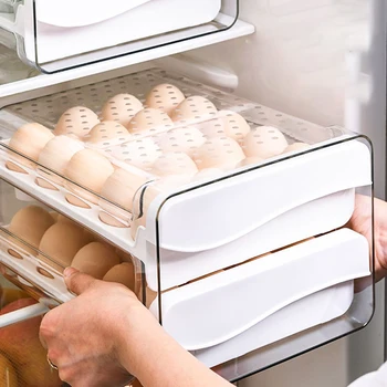 Kiaušinių Laikyti Fresh Box Namuose Kiaušinių Dėklas Didelės Talpos Kiaušinių Dėžutės Organizacijos Šaldytuvas Talpinimo Nešiojamų Virtuvės Saugojimo Elementus
