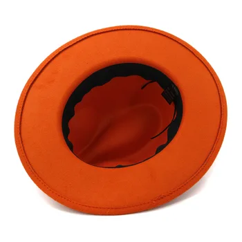 Klasikinis Britų Fedora Skrybėlę Vyrų Wome Oranžinės spalvos Vilnonių Žiemos Skrybėlės Mados Džiazo Skrybėlę Didmeninės NAUJA 2020 m.