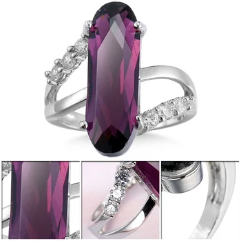 Klasikinis, Prabangus Kristalų Cirkonis Akmens Žiedas, Violetinė Žalia Micro Asfaltuotas Cirkonis Crystal Žiedą, Moterims, Vestuvių, Sužadėtuvių Žiedas Papuošalai