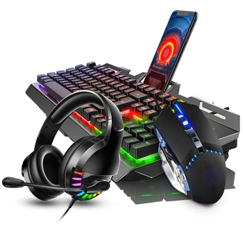 Klaviatūra, Pelė, Ausinės Nustatyti, Klaviatūra, Žaidimų Pelės Mechaninė Jausmas RGB LED Apšvietimu Žaidėjus Klaviatūros USB Laidinė Klaviatūra
