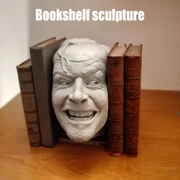 Knyga Bookends Skulptūra Nuo Šviečia stovas knygoms Biblioteką, Čia 's Johnny Skulptūra Dervos Darbalaukio Ornamentu Knygų Lentyna