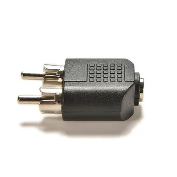 Kokybės Sidabro Padengtą 3.5 mm Female 2 RCA Male Audio Stereo Adapteris Jungtis, 3.5 mm AUX moterį, 2 X RCA Male Jungtis