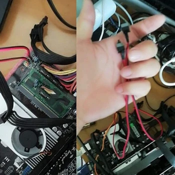 Kompiuterio Jungiklis Viela On/Off Mygtukas Paleisti Linijos PC Power Jungiklio Kabeliai 45cm (6 Pack 2 Pin)