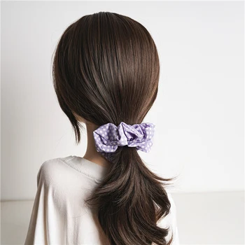 Korėjos Elegantiška Violetinė Scrunchie Elastinga Apdangalai, Kaklaraištis Plaukų Gumos Juostos Moterų Mergina Dryžuotas Atostogų Turėtojas Plaukų Aksesuarai
